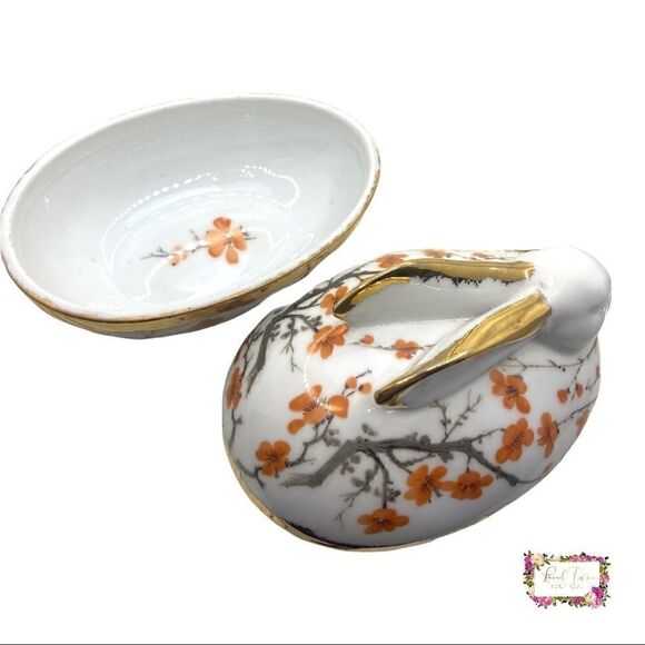 Bunny Rabbit Egg Floral Trinket Box - Picture 12 of 14